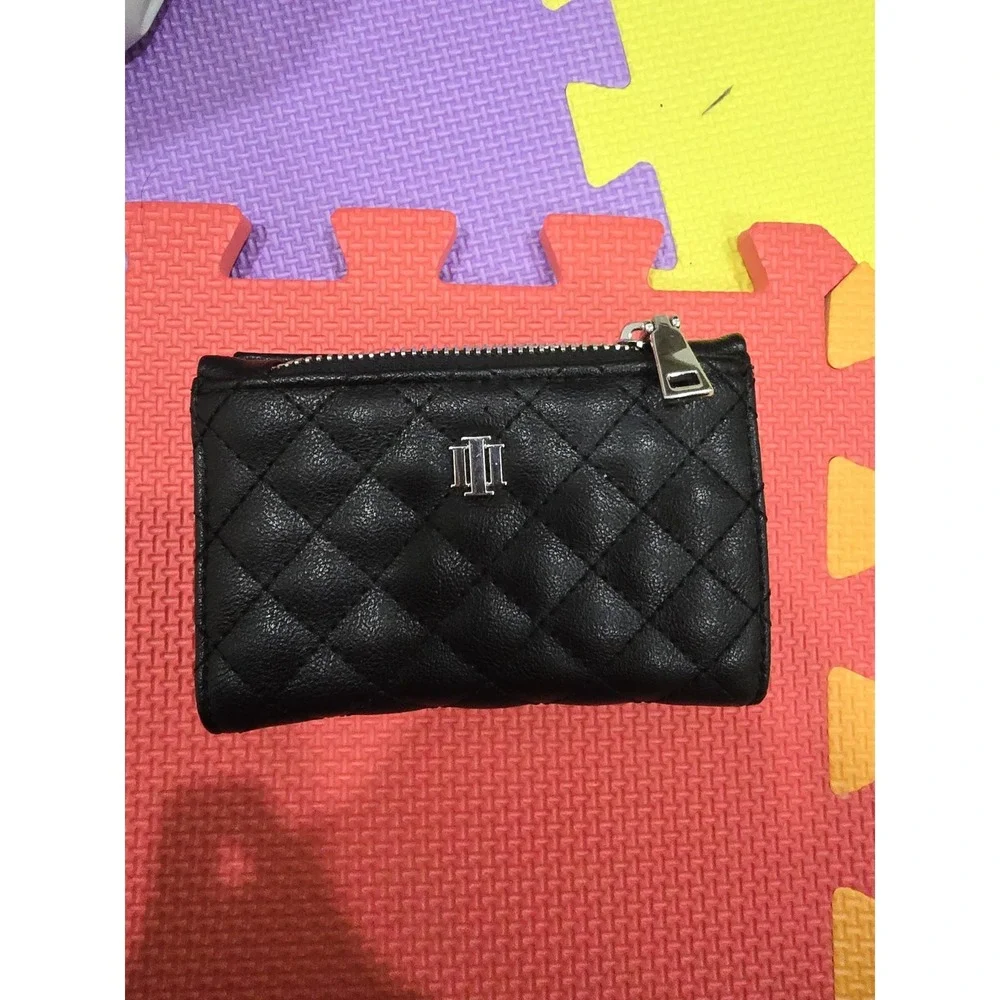 INC International Concepts‎ Black Quilted Mini Bifold Wallet Coin Card ID Purse